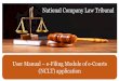 National Company Law Tribunal · User Registration (Individual) –Verification Please select your user type Complete verification of Mobile Number and Email After verification completion