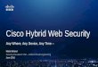 Cisco Hybrid Web Security · Cisco Hybrid Web Security: Manage all policies from a single location –the Cloud Gain visibility into web usage across devices and services HQ Branch