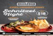 EVERY THURSDAY NIGHT Schnitzel - Ibis Styles Albany · Schnitzel EVERY THURSDAY NIGHT $18 only PARMIGIANA ADDITIONAL Night add your FAVOURITE TOPPING find us on facebook #angusandco