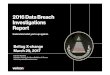 2016 Data Breach Investigations Report - Verizon Enterprise · 2016 Data Breach Investigations Report Data from 67 contributors. 3 Ninth edition. 100K incidents. 82 countries. 2,260