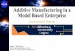 Additive Manufacturing in a Model Based Enterprise...2.Develop a roadmap which outlines a multi-year plan to update design and release standards used at MSFC to accommodate additive