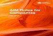 AIM Rules for Companies - London Stock Exchange · 2020-01-30 · 4 Part One – AIM Rules Retention and role of a nominated adviser 1. In order to be eligible for AIM, an applicant
