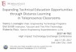 Expanding Technical Education Opportunities through ...€¦ · Expanding Technical Education Opportunities through Distance Learning in Telepresence Classrooms Nancy Louwagie Chair,