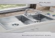 Residential Kitchen Sinks - Elkay InternationalSink Dimensions (mm) : 1105 × 464 × 260 Bowl Dimensions (mm) : 1075 × 424 × R10 Thickness (mm) : 1.2 (18 gauge) Installation : top