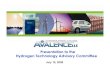 Presentation to the Hydrogen Technology Advisory …...Presentation to the Hydrogen Technology Advisory Committee, July 15, 2009 Subject Presentation by Avalence LLC Hydrogen Energy