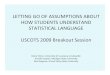 LETTING GO OF ASSUMPTIONS ABOUT HOW STUDENTS …kaplan/Fisher_Kaplan_Rogness_USCOTS2… · LETTING GO OF ASSUMPTIONS ABOUT HOW STUDENTS UNDERSTAND STATISTICAL LANGUAGE USCOTS 2009