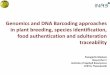 Genomics and DNA Barcoding approaches in plant breeding ... · Plant Genomes – Total Size Human Cotton Sugarcane 3,300Mbp 2,500Mbp 930Mbp
