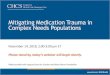 Mitigating Medication Trauma in Complex Needs Populations · Advancing innovations in health care delivery for low-income Americans | @CHCShealth Mitigating Medication Trauma in Complex