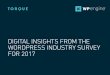 DIGITAL INSIGHTS FROM THE WORDPRESS INDUSTRY SURVEY … · 2017-02-21 · 3 DIGITAL INSIGHTS FROM THE WORDPRESS INDUSTRY SURVEY FOR 2017 TORQUE | WP ENGINE @thetorquemag We surveyed