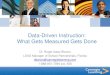 Data-Driven Instruction: What Gets Measured Gets Done · Data-Driven Instruction: What Gets Measured Gets Done Dr. Roger Isaac Blanco LEAD Manager of School Partnerships, Florida