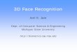 3D Face Recognition - Biometricsbiometrics.cse.msu.edu/Presentations/AnilJain_3DFacePresentation.… · 3D Face Recognition (Version 1) Utilize both 3D surface geometry and appearance