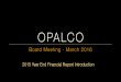 Board Meeting - 201603 - 2015 Year End Financial Report ...€¦ · 2015 Year End Financial Report Introduction. OPALCO 2015 Year End Financial Report – page TIER is back to a conservative