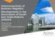 Interconnectivity of Business Registers: Developments in ... · Intra-ASEAN trade •Intra-ASEAN trade increased at a faster pace, with annual growth rate averaging 10.5%, as compared