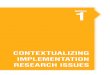 contextUAlizing implementAtion reseArch issUes · Diseases (TDR) to strengthen implementation research (IR) capacities of individuals and institutions in low-and middle-income countries