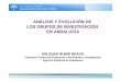 ANÁLISIS Y EVOLUCIÓN DE LOS GRUPOS DE ...Grupos de Investigación en Andalucía Recursos Financieros Ayudas a la Actividad Interanual de Grupos I+D 8.841 € 7.637 € 12.706 €