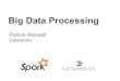 Big Data Processing - Stanford Universitystanford.edu/~rezab/sparkworkshop/slides/patrick.pdf · Most large-scale data programs involve parsing, filtering, and cleaning data. Spark