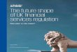 The future shape of UK Financial Services regulation · 2 The future shape of UK financial services regulation. Executive summary This paper considers how the interplay of external