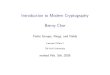 Introduction to Modern Cryptography Benny Chorbchor/crypto07/Crypto3a.pdf · Introduction to Modern Cryptography Benny Chor Finite Groups, Rings, and Fields Lecture 3 Part I Tel-Aviv