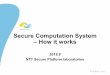 Secure Computation System –How it works...efficient secure computation system using 'R' for healthcare statistics," J Am Med Inform Assoc. 21, pp.326-331, 2014. 5.Satoshi Tanaka,