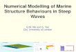 Numerical Modelling of Marine Structure Behaviours in ... · Exp QALE-FEM 28.5cm below MWL 8.5cm below MWL 1.5cm above MWL 60 62 64 66 68 70 72 74 76 78 80-0.1-0.05 0 0.05 0.1 time(s)