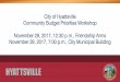 City of Hyattsville Community Budget Priorities Workshop ... · Location: City-wide Fiscal Impact: $15,000 Project Description: Dedicate funding annually to support business led corridor