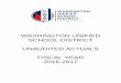 WASHINGTON UNIFIED SCHOOL DISTRICT UNAUDITED ACTUALS … · 2018-02-23 · UNAUDITED ACTUALS 2016-2017 VARIANCE SUMMARY The Washington Unified School District (WUSD) unaudited actual