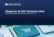 Magento & SAP Business One · Pulling Magento orders into SAP Business One Pushing order statuses and more into Magento Magento & SAP Business One Integration Want to learn more about