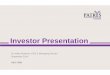 Investor Presentation - Patrys€¦ · This presentation contains forward-looking statements that are subject to risks ... the strength of competition and the effectiveness of the