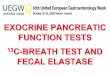EXOCRINE PANCREATIC FUNCTION TESTS C-BREATH TEST … · exocrine pancreatic function - breath test with 13C-mixed triglycerides (13C-MTG) and fecal elastase-1 (FELA). Aims & Methods.The