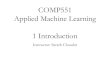 COMP551 Applied Machine Learning 1 Introductionsarathchandar.in/.../comp551/notes/02_Introduction.pdf · Applied Machine Learning 1 Introduction Instructor: Sarath Chandar. Applied