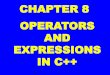 CHAPTER 8 OPERATORS AND EXPRESSIONS IN C++cbseocean.weebly.com/uploads/2/8/1/5/28152469/8... · OPERATOR (!) The logical NOT operator, written as !, works on single expression or