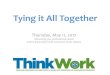 Tying it All Together CoP... · Tying it All Together Thursday, May 11, 2017 Advancing your professional career Improving Employment outcomes of job seekers. Agenda vAnnouncements