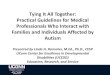 Tying It All Together: Practical Guidelines for Medical ... · Tying It All Together: Practical Guidelines for Medical Professionals Who Interact with Families and Individuals Affected