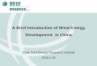 A Brief Introduction of Wind Energy Development in …home.engineering.iastate.edu/~jdm/wesep594/A Brief...14 Renewable energy is given guaranteed purchase status in China。 The Energy