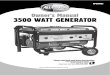 3500W Generator - CSEparts · 3500W Generator General Precautions (cont’d) Work Area • Keep your work area clean and well lit. Cluttered benches and dark areas invite accidents