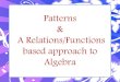 Patterns A Relations/Functions based approach to Algebra › workshops › workshop4 › IntroductionToAlgebra.pdfrelations. 3rdto 16thCentury • Algebra was used to get a result