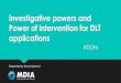 Investigative powers and Power of intervention for DLT ... · Investigative powers and Power of intervention for DLT applications Presented by Trevor Sammut ... Cyber Crime Unit #DLTm