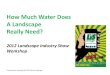 How Much Water Does A Landscape Really Need?Simplified Landscape Irrigation Demand Estimation SLIDE …..a new paradigm SLIDE Rules (DRAFT) •Landscape plant water USE ≠ NEED –Plants