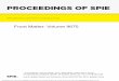 PROCEEDINGS OF SPIE · PDF file PROCEEDINGS OF SPIE Volume 9675 Proceedings of SPIE 0277-786X, V. 9675 SPIE is an international society advancing an interdisciplinary approach to the