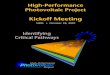 High-Performance Photovoltaic Project Kickoff Meeting ... · High-Performance Photovoltaic Project Kickoff Meeting Identifying Critical Pathways Martha Symko-Davies National Center