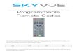 Programmable Remote Remote Codes Control · Programmable Remote Codes˜ ˜ ˜ User’s Guide Programmable Remote Control The waterproof (03SI-RI) SkyVue Remote Control is pre-programmed