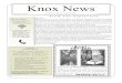 Knox News · 2018-10-07 · Knox News Town of Knox Newsletter Volume 1, Issue 1 Summer 2016 From The Supervisor Hello Knox. Welcome to the 1st issue of Knox News, a semiannual newsletter