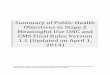 Summary of Public Health Objectives in Stage 2 Meaningful ... · Summary of Public Health Objectives in Stage 2 Meaningful Use ONC and CMS Final Rules Version 1.1 (Updated on April