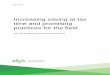 Increasing saving at tax time and promising practices for ... · Increasing saving at tax time and promising practices for the field ... we collaborated with the Internal Revenue