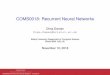 COMS0018: Recurrent Neural Networks - GitHub Pages ¢â‚¬› ... COMS0018: Recurrent Neural Networks Dima