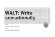 WALT: Write sensationally · Imperative verbs These are more easily understood as ‘bossy verbs’ because it’s the verbs that command someone to do something. Watch this song