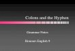 Colons and the Hyphen - GRAHAM--NORTH SALEM HIGH …...Colon (:) •Use a colon [ : ] before a list or an explanation. •Only use a colon after statements that are complete sentences