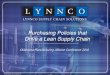 Purchasing Policies that Drive a Lean Supply Chain...Purchasing policies heavily impact the three of the largest cost factors in the supply chain Purchasing is important. You are important!