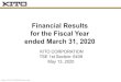 Financial Results for the Fiscal Year ended March …and cash equivalents (67) (86) (19) Net increase (decrease) in cash and cash equivalent (2,373) 789 3,167 Cash and cash equivalents
