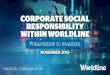 Corporate Social Responsibility within Worldline · 2020-06-04 · Acceptance • Payment Terminals Solutions • Digital Retail Services > €1.0 billion annual revenue (47%) 400K+